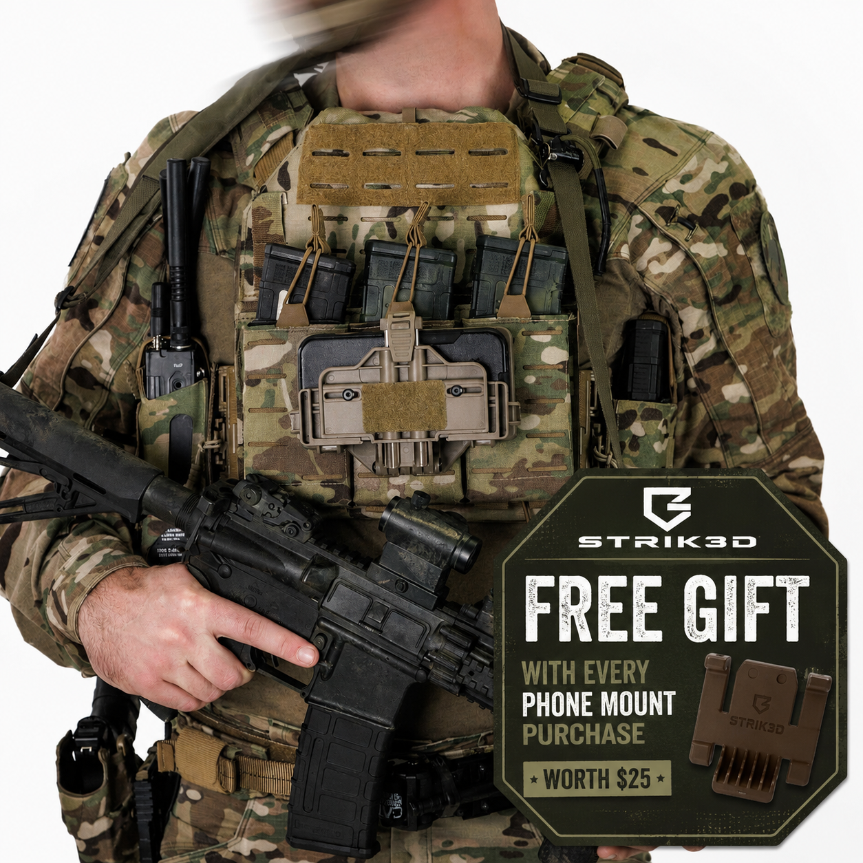 Tactical Phone Mount for Body Armour & Plate Carriers – MOLLE Compatible