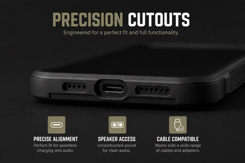 Rugged Tactical Phone Case – Slide Camera Cover & Drop Protection for iPhone
