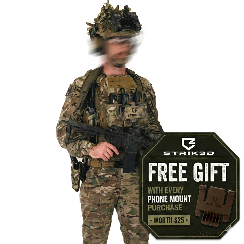 Tactical Phone Mount for Body Armour & Plate Carriers – MOLLE Compatible