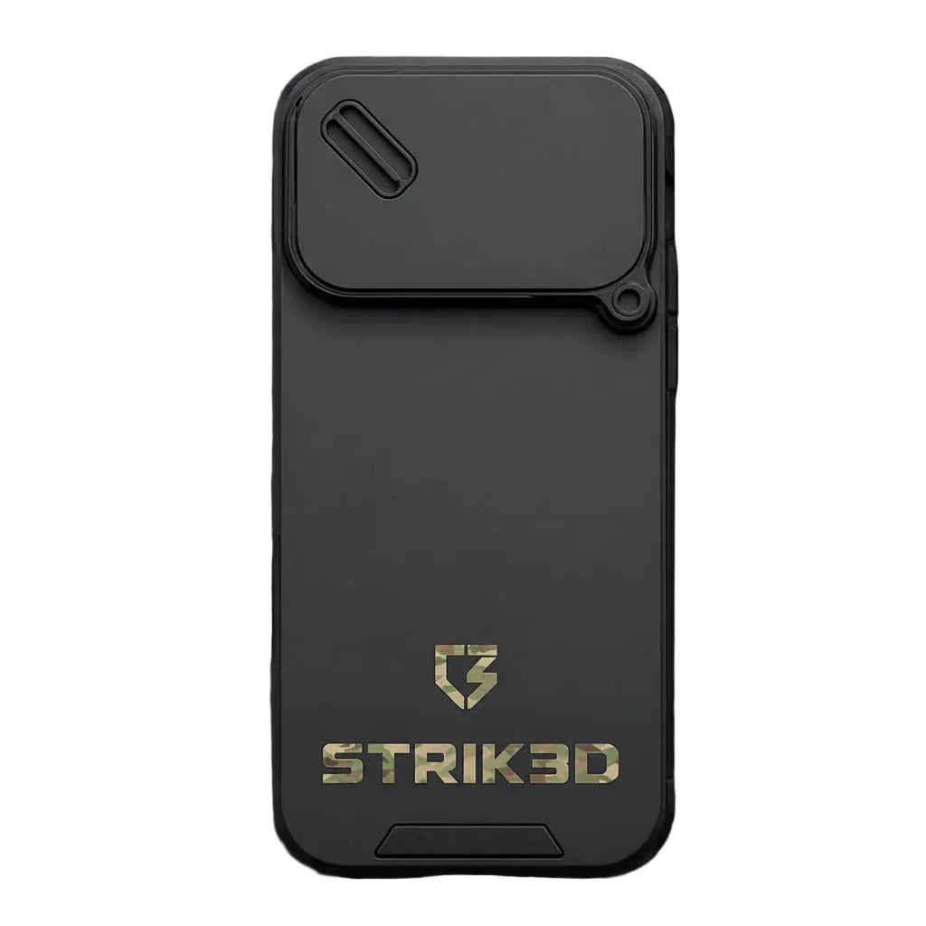 Rugged Tactical Phone Case – Slide Camera Cover & Drop Protection for iPhone